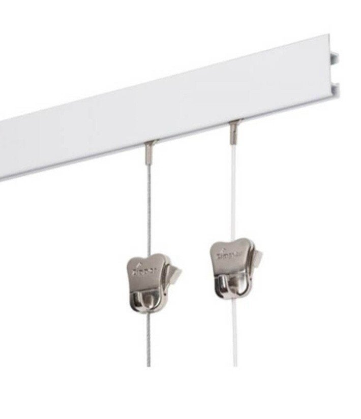 STAS schilderijrail 5 meter, Ophalen, Metaal, 500 cm, Wit