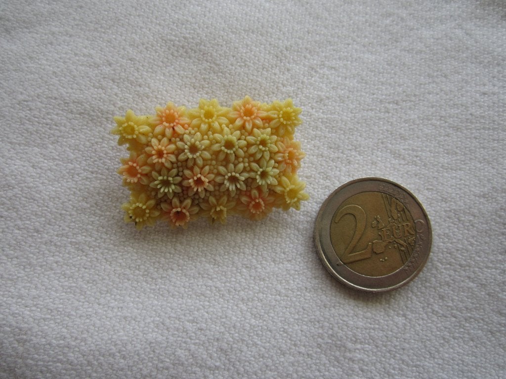 20.  Schitterende oude broche, celluloid apart, Ophalen, Overige materialen, Broche
