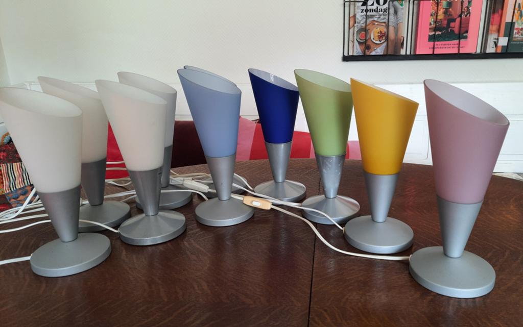 Ikea tafellampen type kryolit 6 kleuren,lees de beschrijving, Ophalen of Verzenden, Zo goed als nieuw, Glas, Minder dan 50 cm