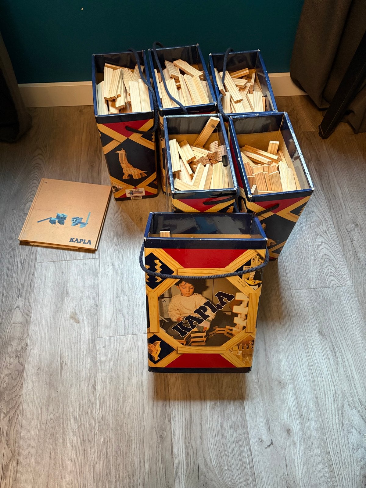 Kapla blokken (6 dozijn) met blauwe blokken + boekje, Kinderen en Baby's, Ophalen, Gebruikt, Overige merken
