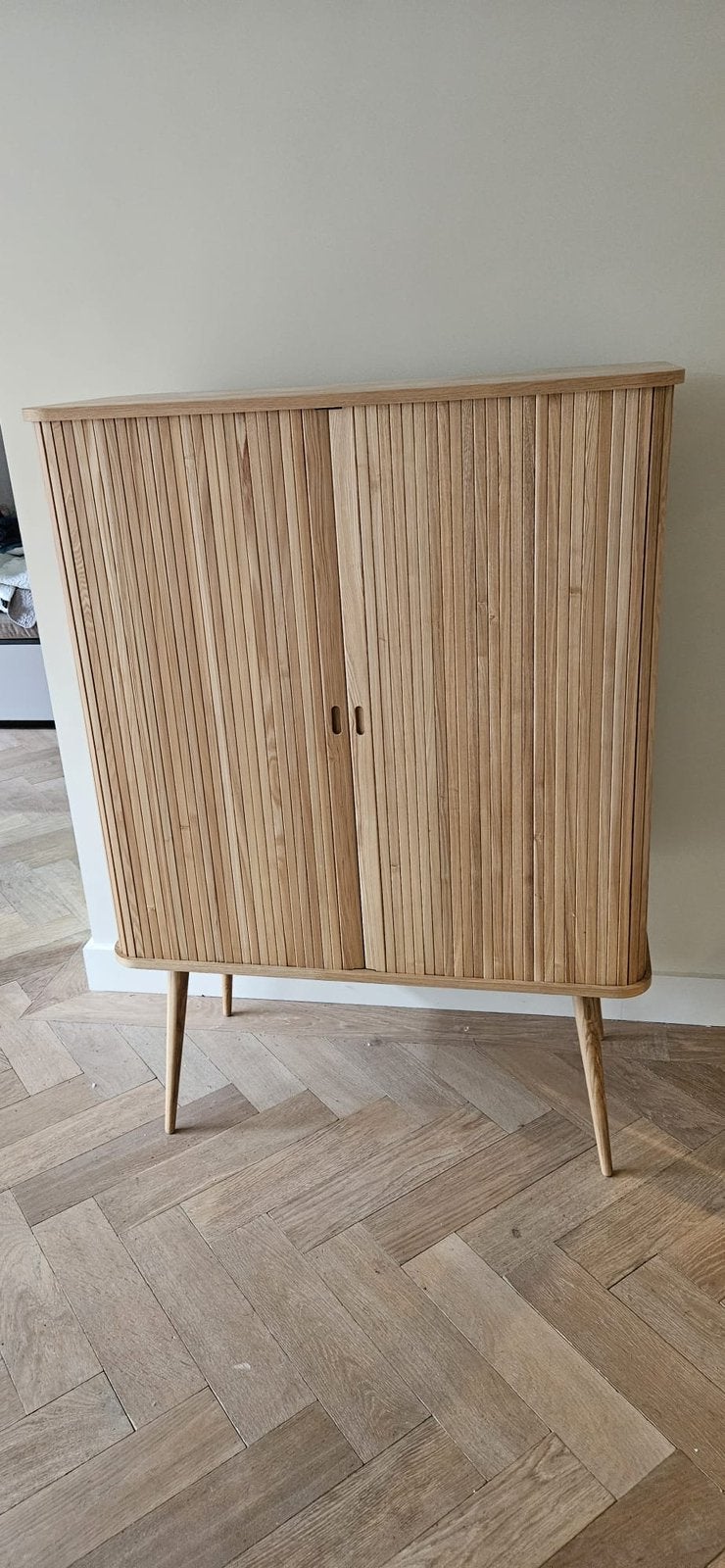 Houten vitrinekast, Huis en Inrichting, Kasten | Dressoirs, Ophalen, Gebruikt, 25 tot 50 cm, 50 tot 100 cm