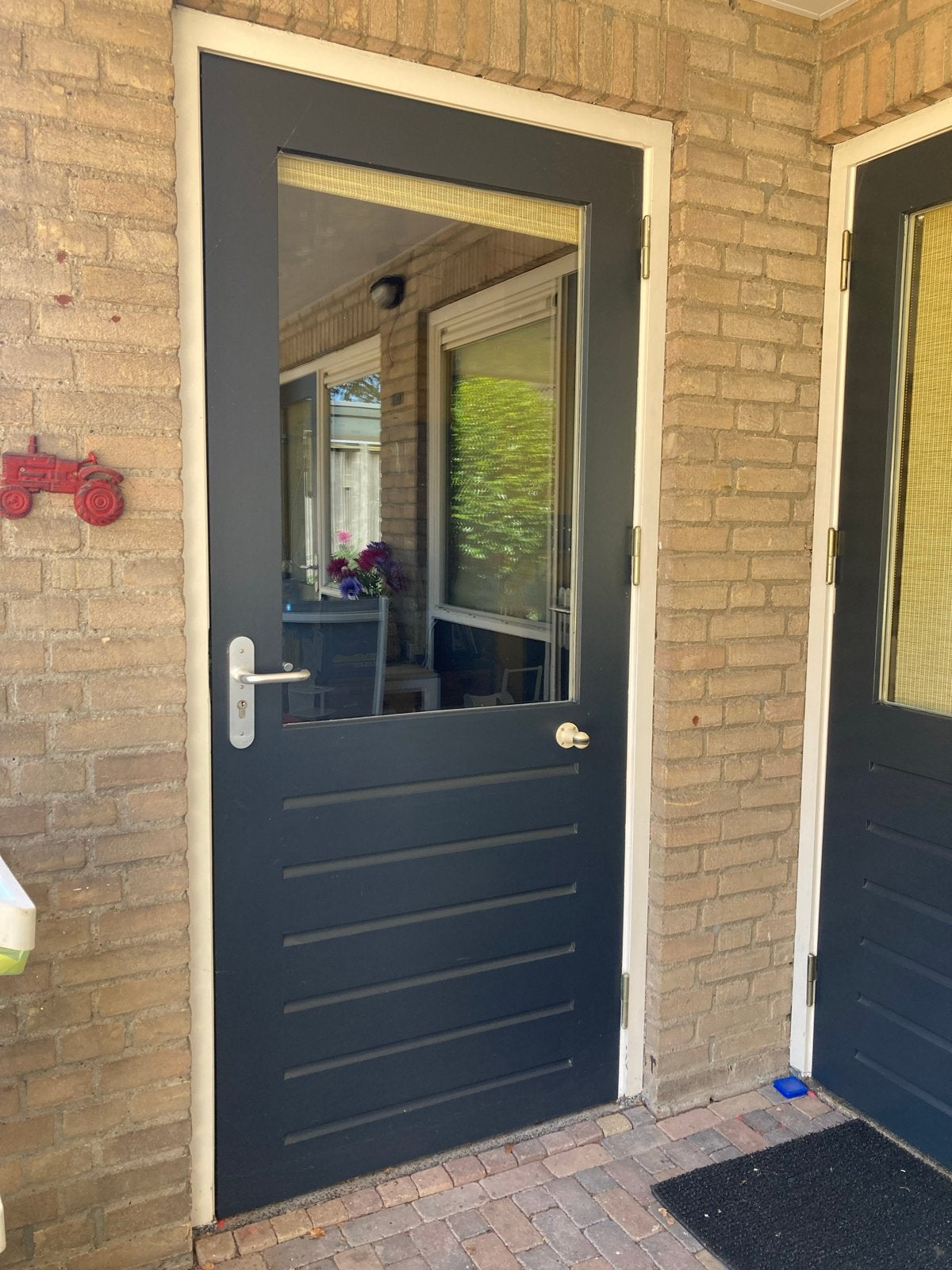 Hardhouten Buitendeuren met Glaspaneel (3x), Ophalen, 80 tot 100 cm, 200 tot 215 cm, Hout