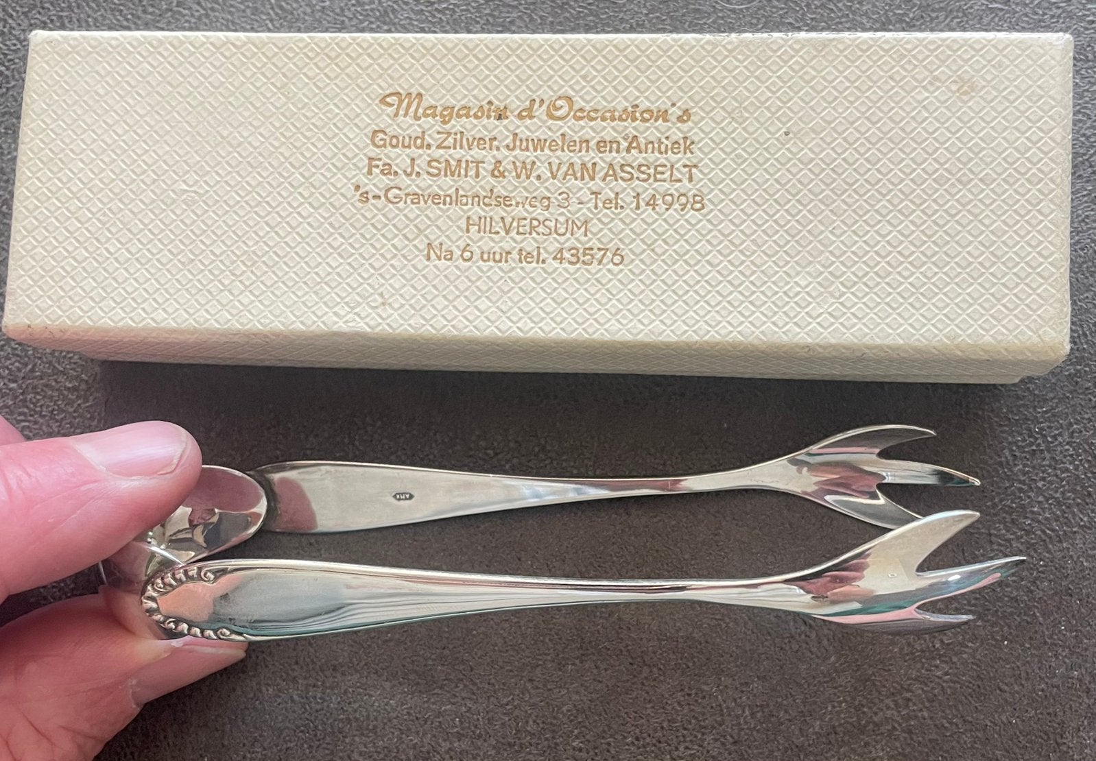Antieke zilveren suikertang, Antiek en Kunst, Ophalen of Verzenden, Zilver
