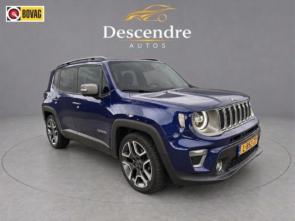 Jeep Renegade 1.3T Limited 12 maand garantie (bj 2018), Auto's, Gebruikt, 4 cilinders, Met garantie (alle), Blauw