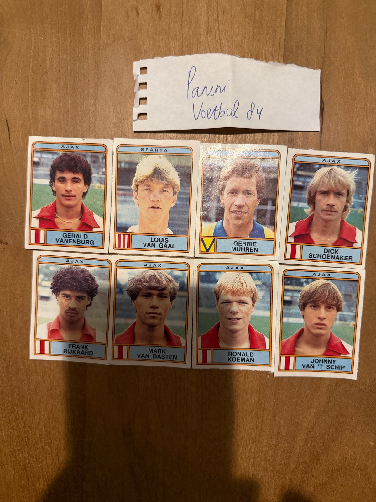 8 X Panini Voetbal 84 Knip Ajax Mark van Basten Rijkaard, Ophalen of Verzenden, Gebruikt, Ajax, Poster, Plaatje of Sticker