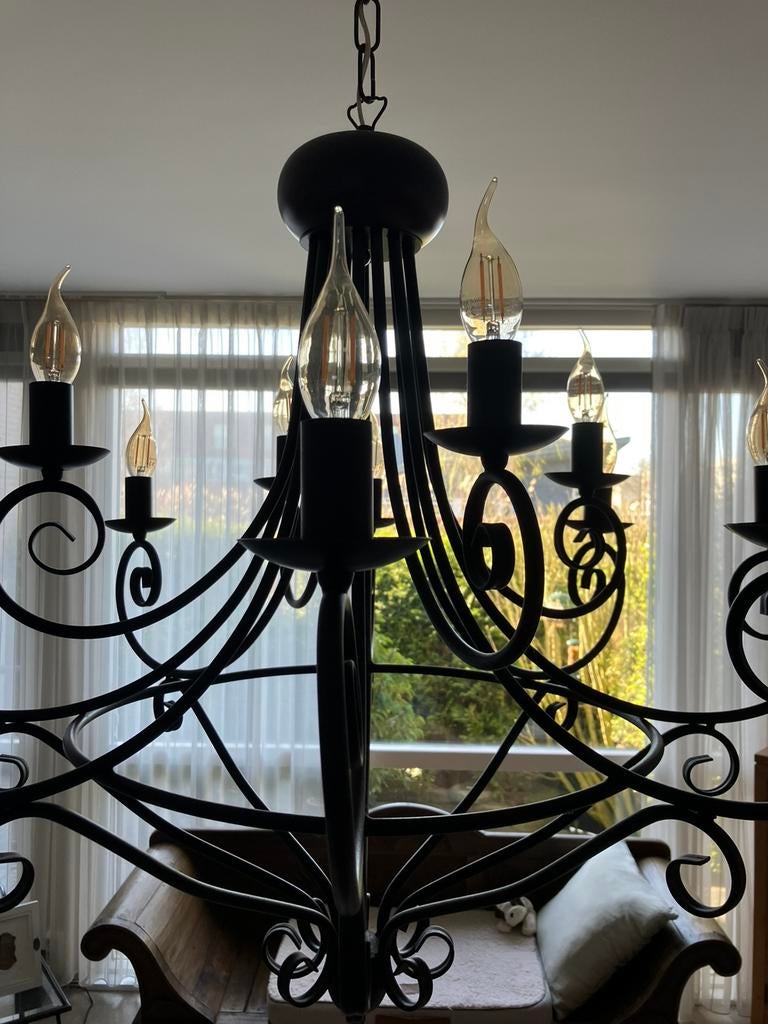 Metalen Kroonluchter voor 12 lampen, Ophalen, Zo goed als nieuw