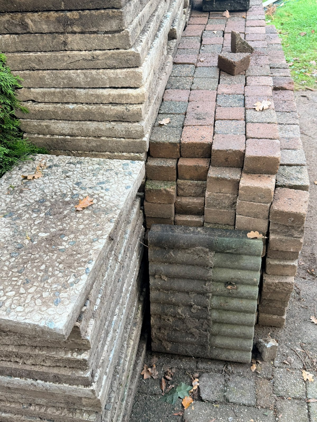 Gratis ophalen Stenen sierstenen straatwerk, Tuin en Terras, Ophalen, Gebruikt, Beton, Terrastegels