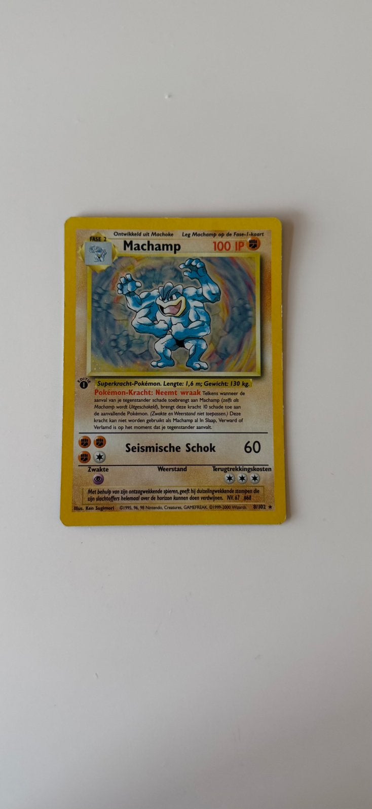 Machamp 8/102 holo, Hobby en Vrije tijd, Verzamelkaartspellen | Pokémon, Ophalen, Zo goed als nieuw