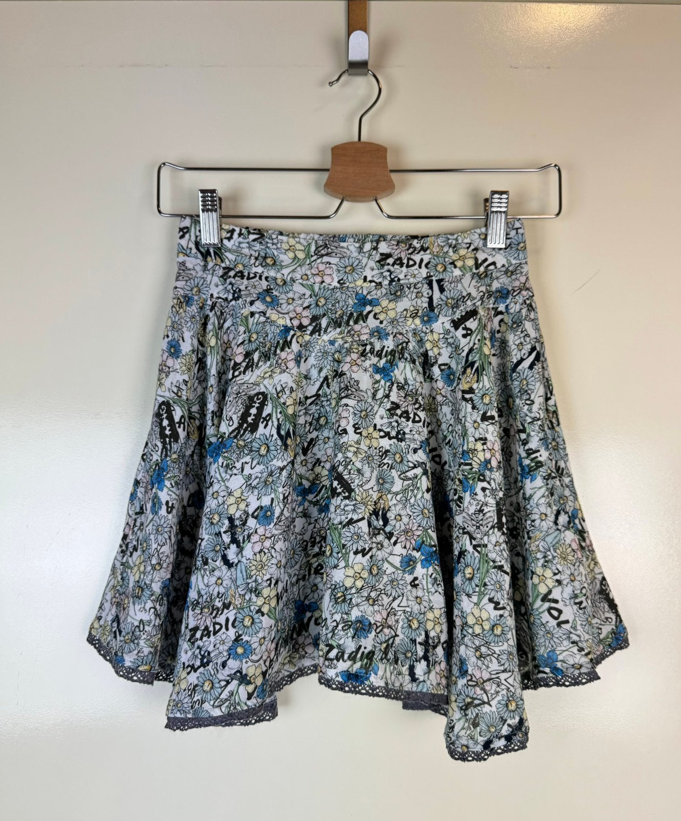 Zadig & Voltaire logo mini rok skirt ruffle boho folk xs-xxs, Overige kleuren, Ophalen of Verzenden, Zo goed als nieuw, Maat 34 (XS) of kleiner