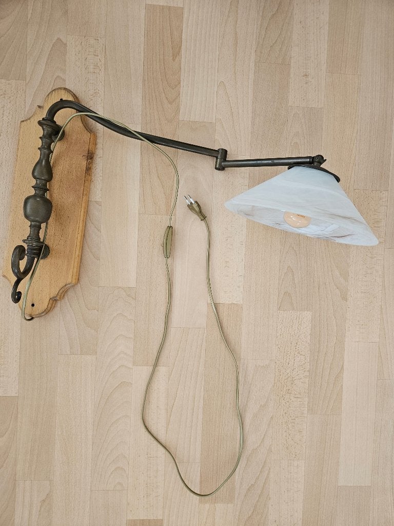 Vintage Houten Wandlamp, Ophalen of Verzenden