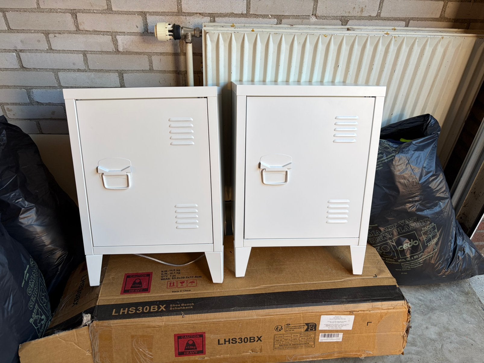 Nachtkastjes industrieel, Ophalen, Zo goed als nieuw, Minder dan 45 cm, Minder dan 55 cm