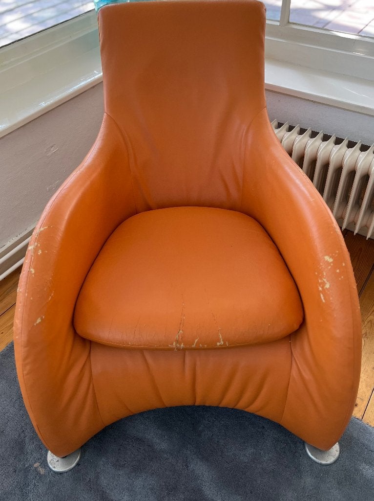 Montes Loges fauteuil - Gerard van den Berg, Ophalen, Gebruikt, 75 tot 100 cm, Leer