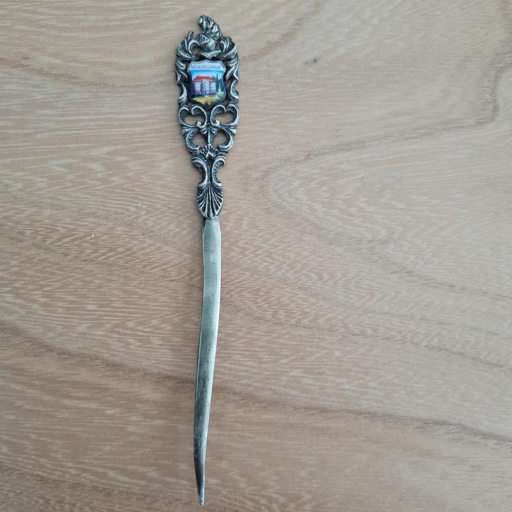 Antiek briefopener met Hoheschwangau wapen, Ophalen of Verzenden