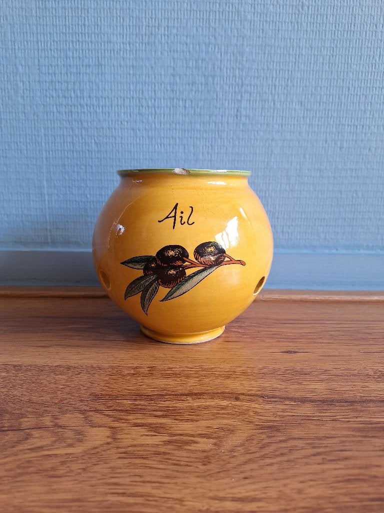 Decoratieve bewaarpot, Gebruikt, Geel, Ophalen of Verzenden, Voorraadpot