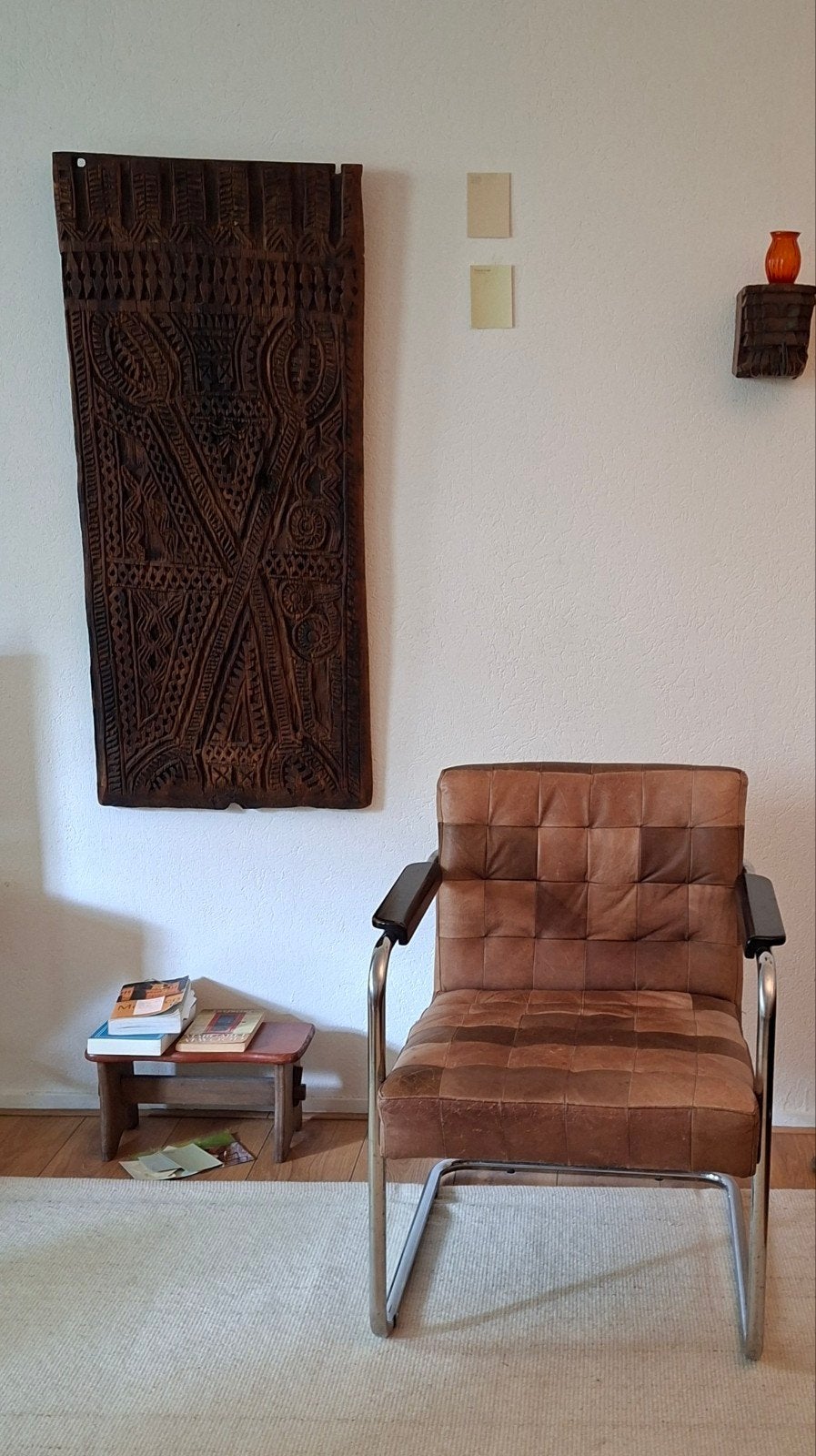 Vintage leren fauteuil met chromen frame, Ophalen