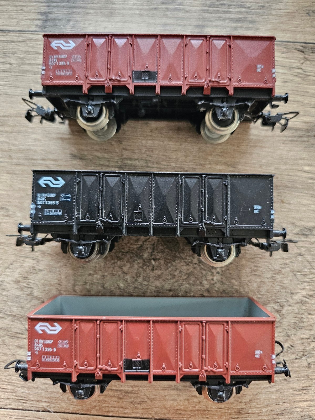 Piko H0 NS Kolenwagons (3 stuks) - ZGAN, Hobby en Vrije tijd, Gelijkstroom, Wagon, Piko, Ophalen of Verzenden