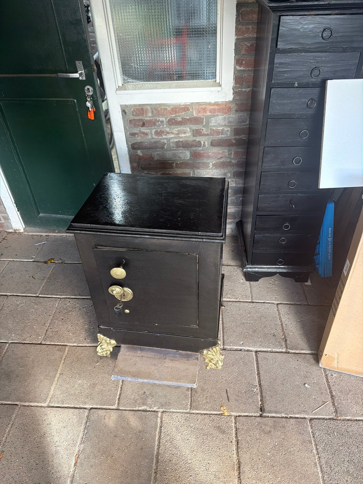 Decoratieve Oude Brandkast - Antieke Kluis, Ophalen, Gebruikt, Brandkast