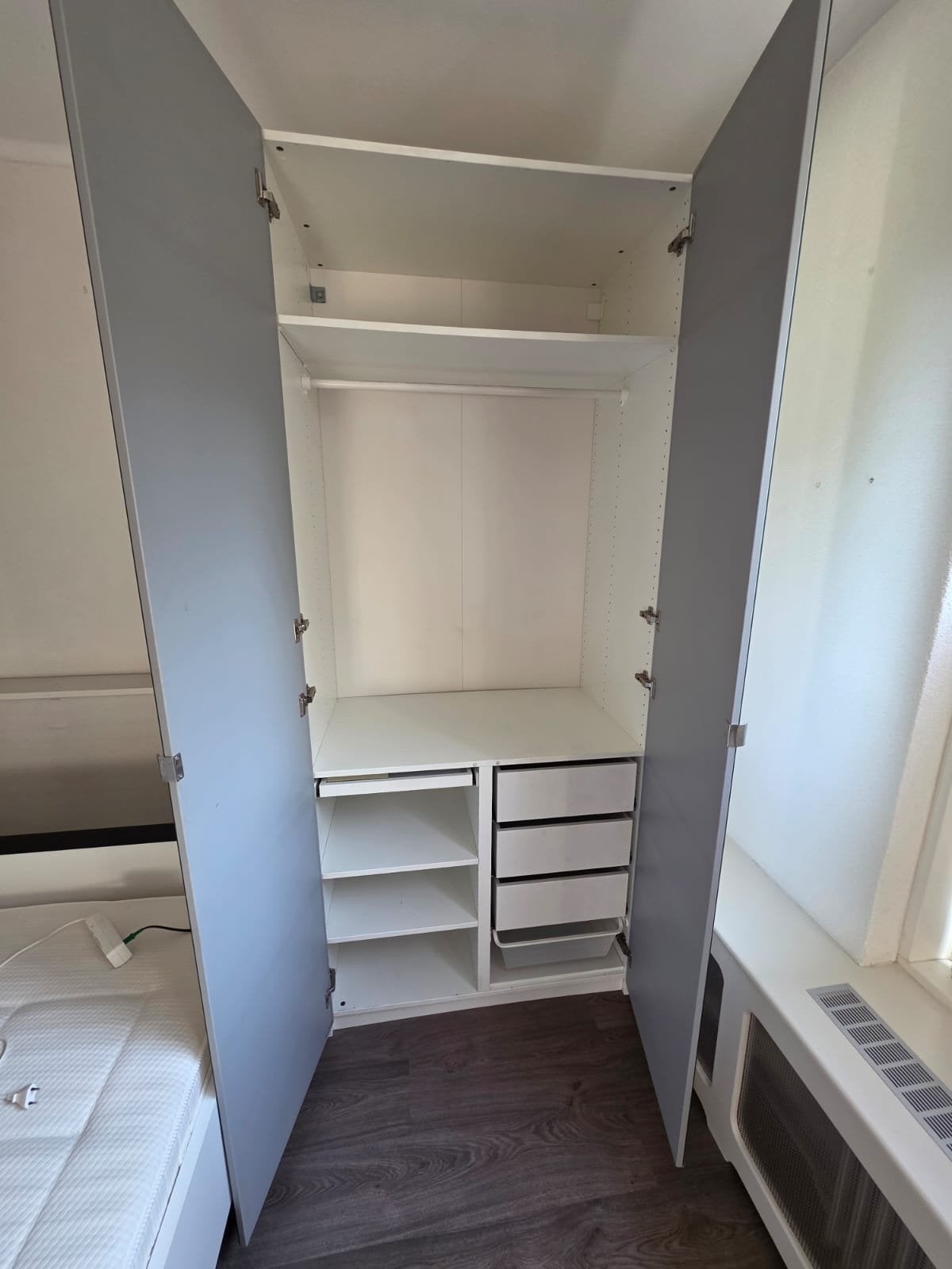 2 kledingkasten met hangruimte, lades en planken, Huis en Inrichting, Ophalen, Gebruikt, 200 cm of meer, 50 tot 100 cm