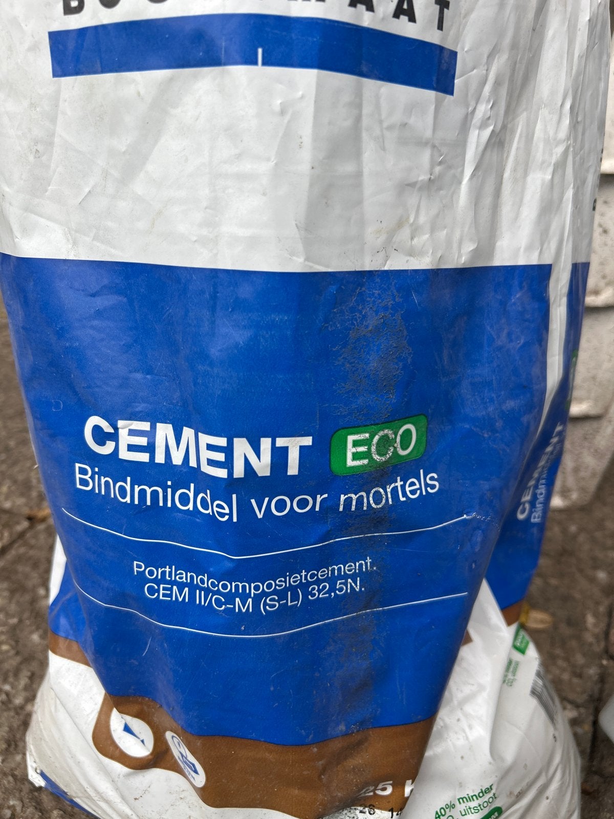 Twee zakken Cement ECO Bindmiddel voor mortels, Ophalen, Nieuw