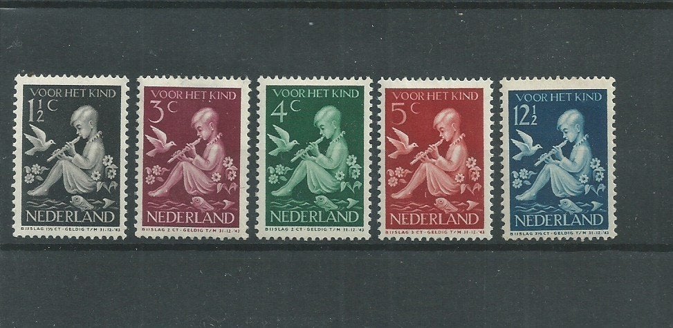 Nederland 1938, NVPH 313 t/m 317, Ongebruikt., Verzenden, T/m 1940, Postfris