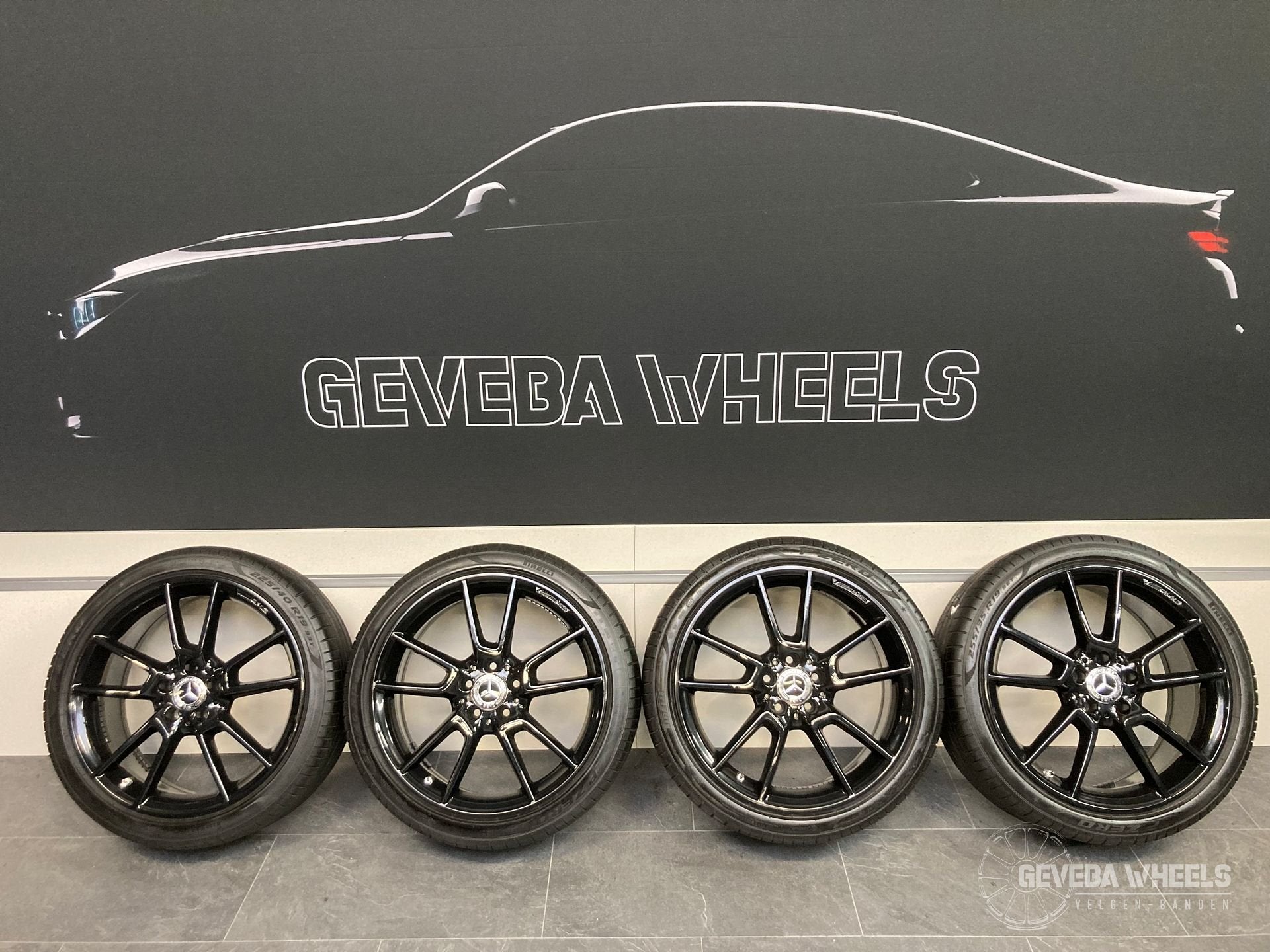 19” originele Mercedes C W205 AMG velgen + banden breedset, Auto-onderdelen, Banden en Velgen, 19 inch, Gebruikt, -, -