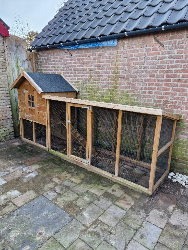 Konijnenhok, konijnenren, 3.17 x 1.00 x 1.63, Dieren en Toebehoren, Knaagdieren en Konijnen | Hokken en Kooien, Ophalen, 90 cm of meer