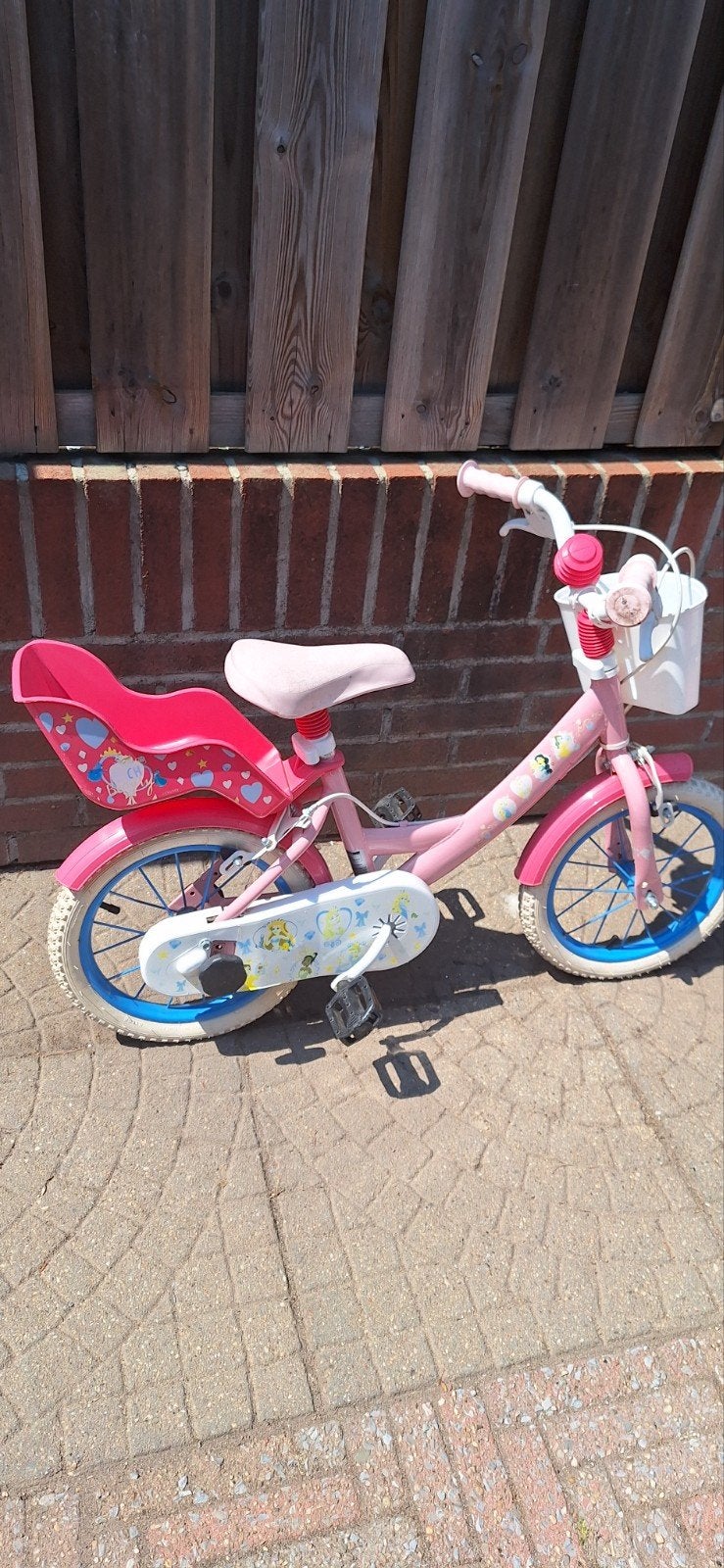 kinderfiets met poppenzitje, Ophalen, Gebruikt, Minder dan 16 inch