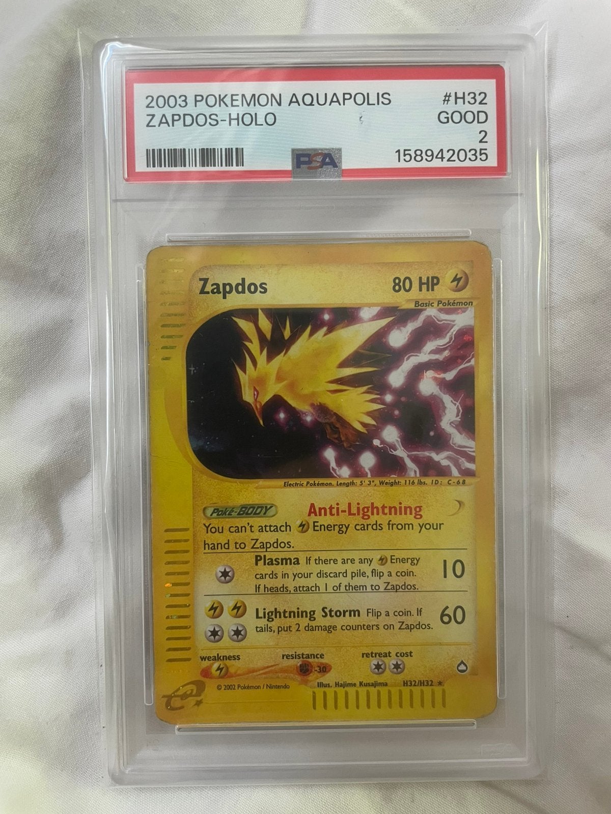 Zapdos #H32 Aquapolis psa 2, Ophalen of Verzenden, Nieuw