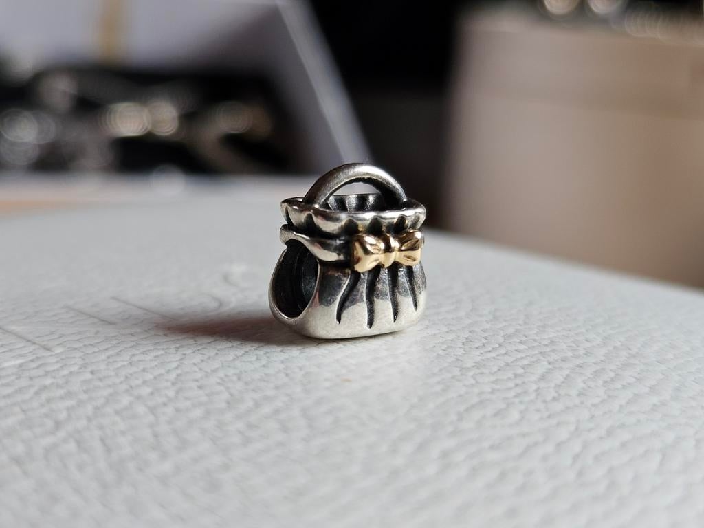 Pandora bicolor bedel 14k gouden details handtas, Ophalen of Verzenden, Zo goed als nieuw, Goud, Pandora