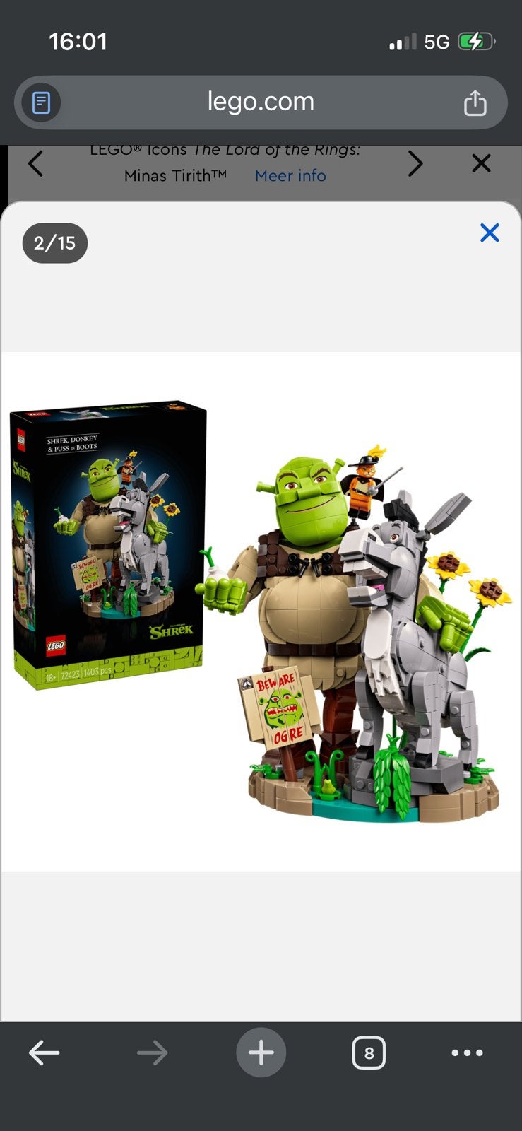 Lego Shrek, Ezel en Gelaarsde Kat - Nieuw in doos, Ophalen, Nieuw