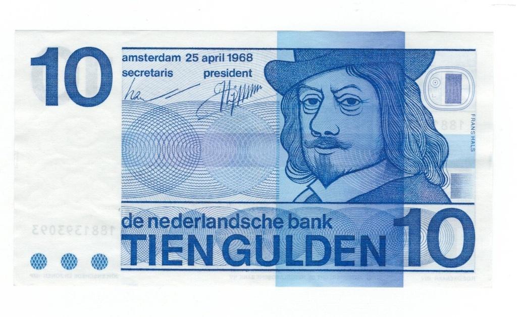 10 Gulden frans hals, Postzegels en Munten, Bankbiljetten | Nederland, Verzenden, 10 gulden