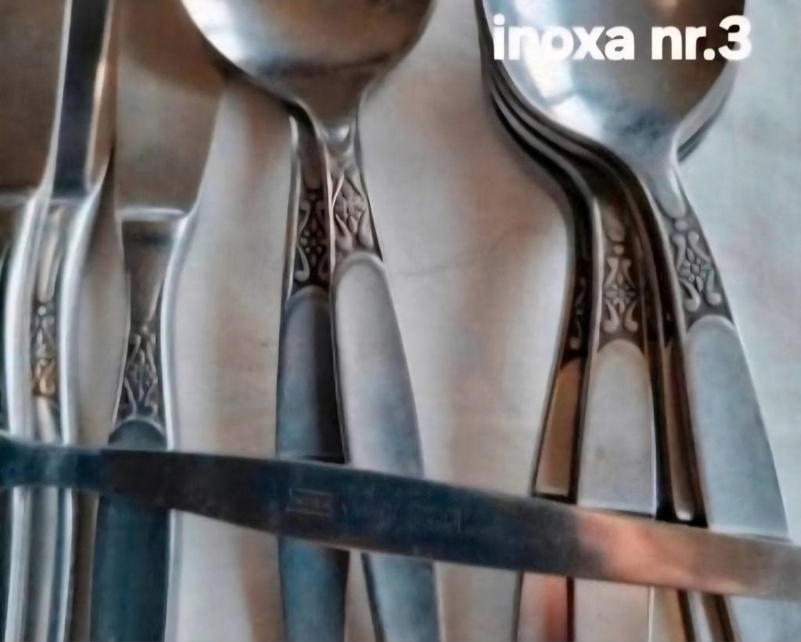 Inoxa massief reliëf bestekset voor eetgedeelte, Ophalen of Verzenden, Rvs of Chroom