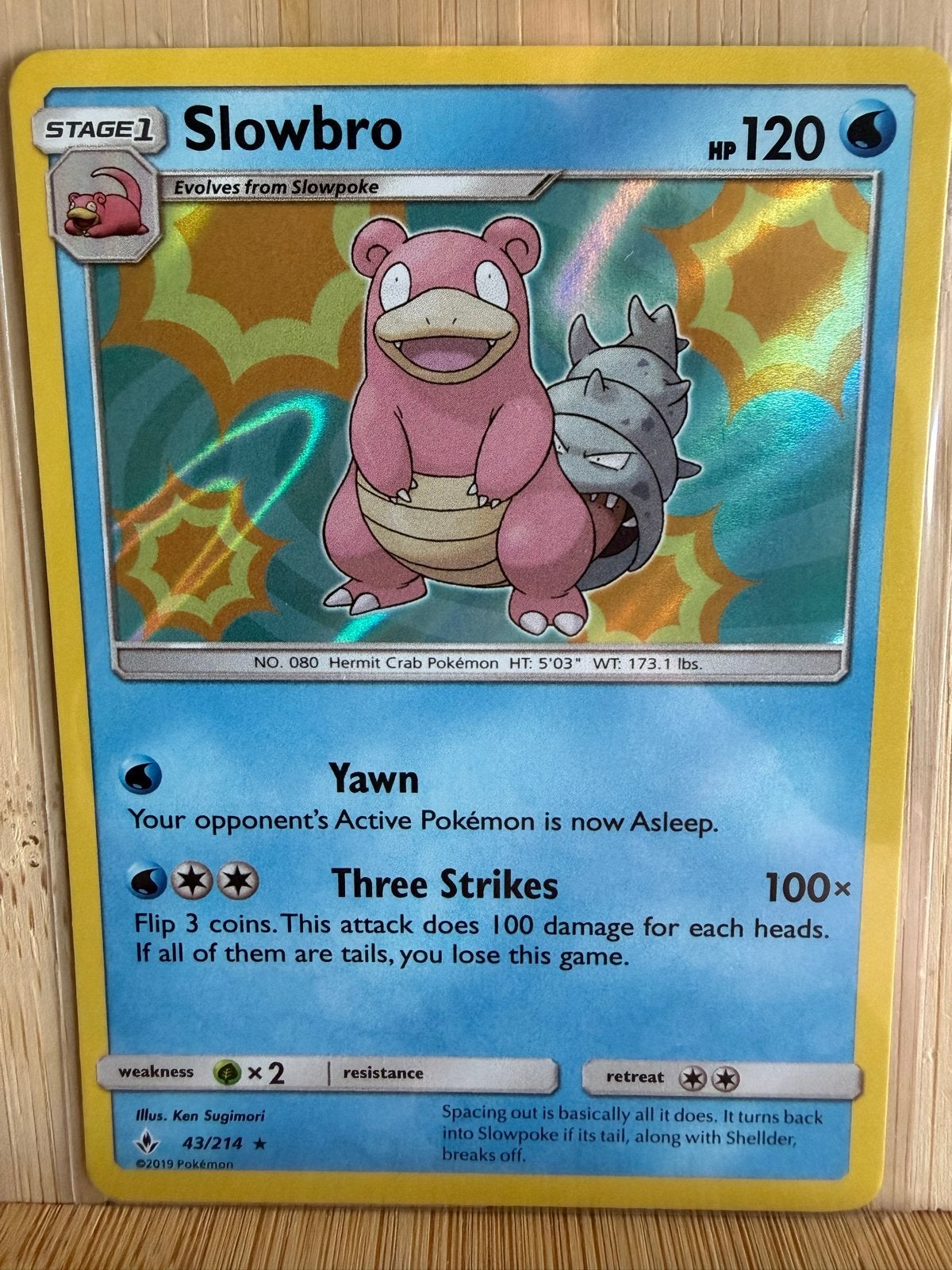 Slowbro Pokémon Kaart 43/214, Verzenden, Zo goed als nieuw, Losse kaart, Foil