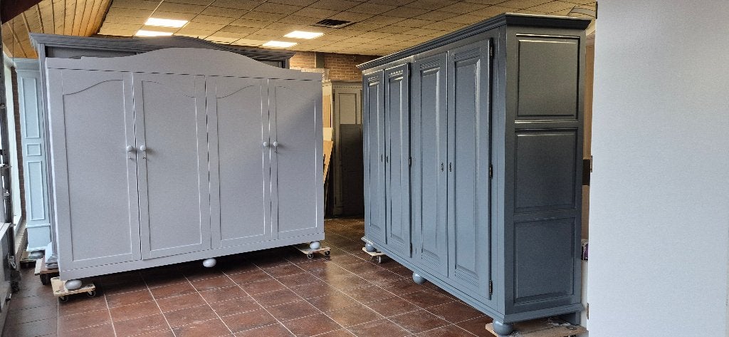 Landelijke vintage garderobe brocante kasten, kledingkasten, Ophalen, Zo goed als nieuw