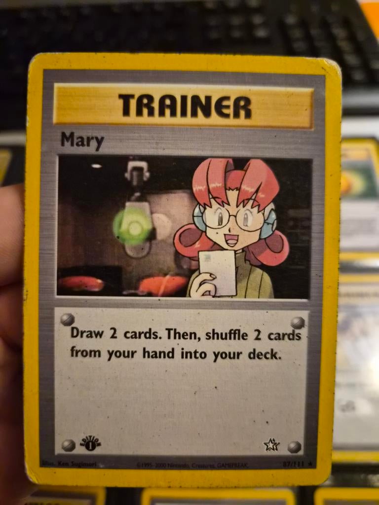 Mary 1st edition neo genesis 87/111, Ophalen of Verzenden, Gebruikt, Losse kaart, Foil