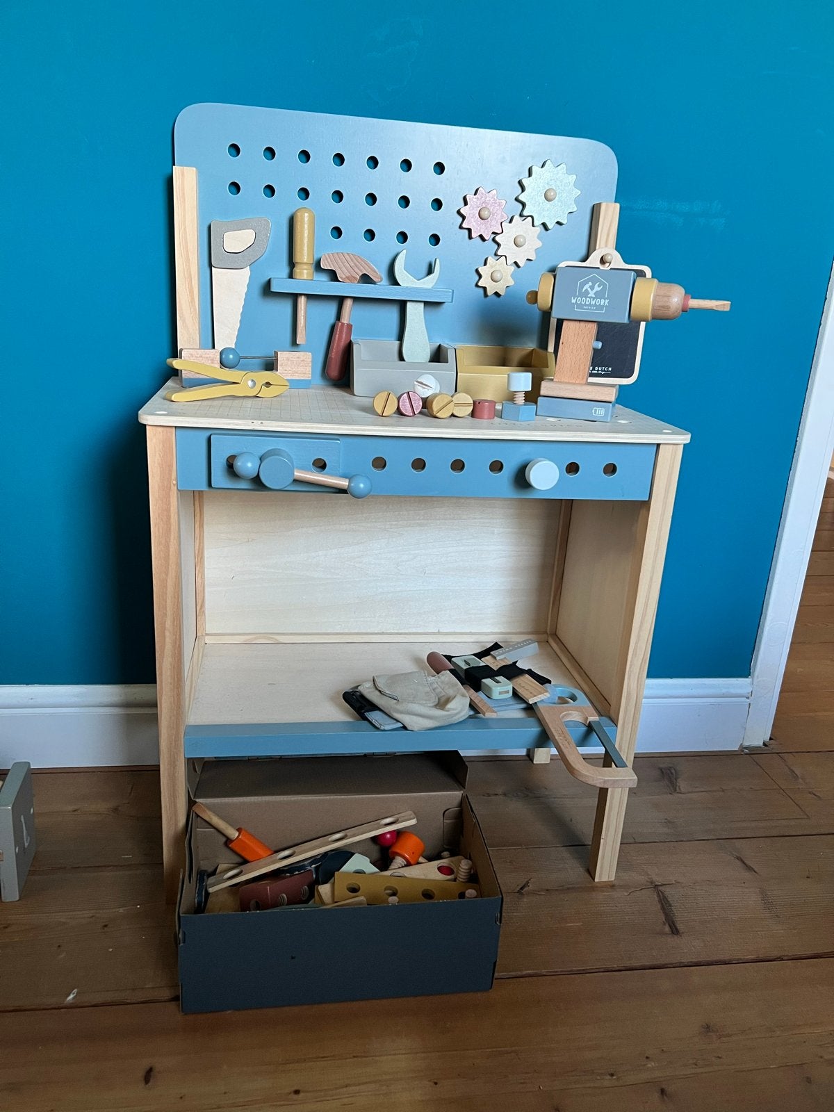Little Dutch Houten Werkbank met Gereedschap, Kinderen en Baby's, Ophalen, Zo goed als nieuw, Knutselen