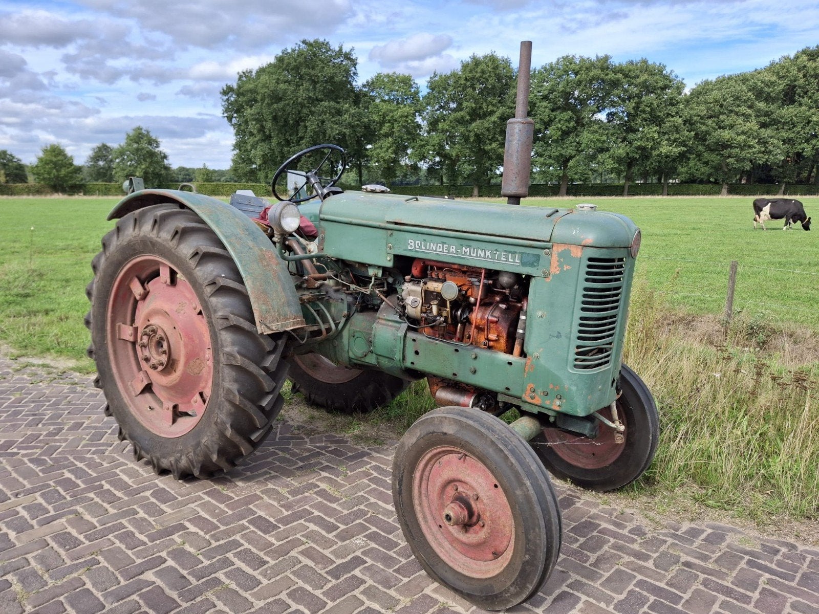 Bolinder Munktell met landbouw wagen, Tot 2500, Oldtimer, Tot 80 Pk, Ophalen