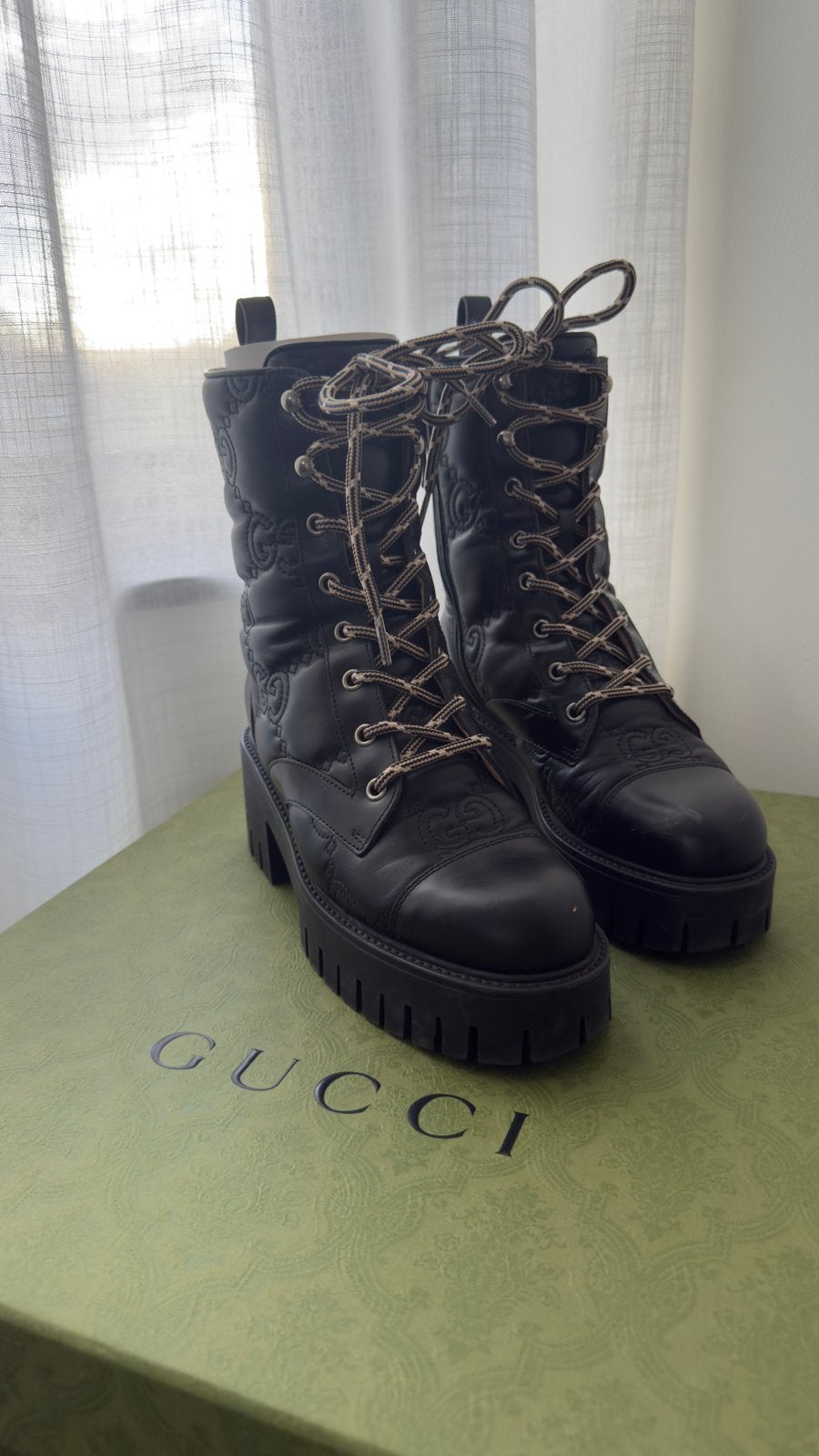 Gucci GG enkellaarzen – mt 36 – inclusief doos & dustbag, Zwart, Lage of Enkellaarzen, Ophalen of Verzenden, Zo goed als nieuw