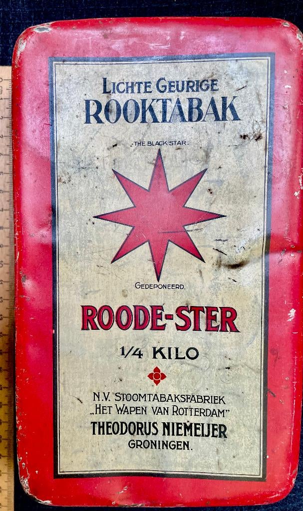 Blik rooktabak Roode Ster, Verzamelen, Blikken, Ophalen of Verzenden, Gebruikt, Overige, Overige merken