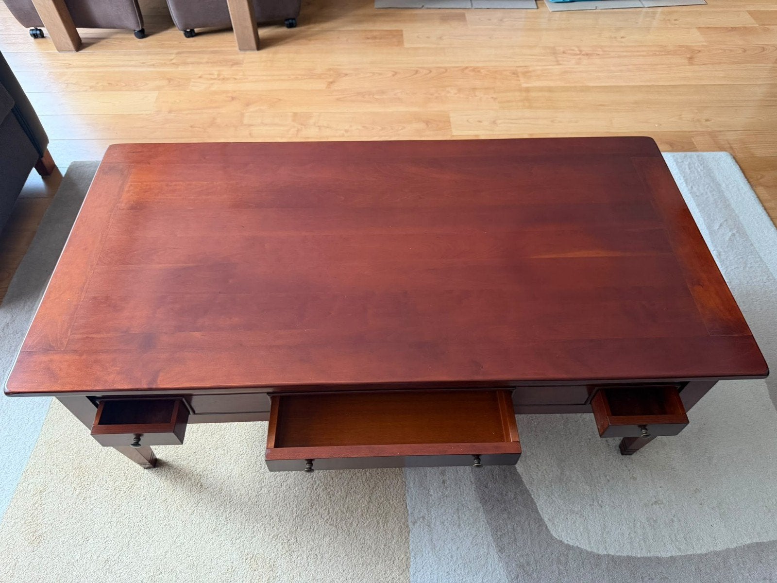 Kersenhouten salontafel - 120x60 cm, Ophalen, 100 tot 150 cm, 50 tot 100 cm, Zo goed als nieuw