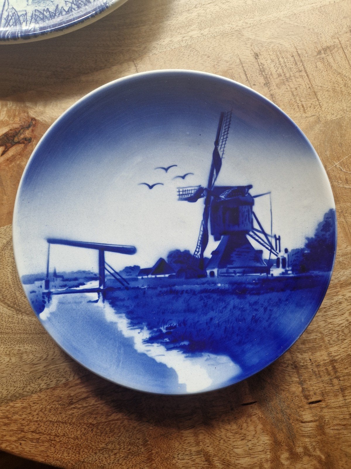 Delfts blauw wandbord met molen en ophaalbrug, Antiek en Kunst, Antiek | Wandborden en Tegels, Ophalen of Verzenden