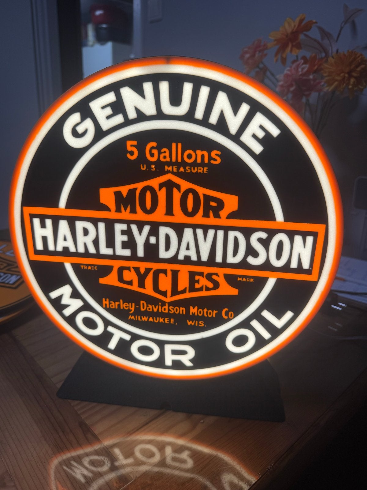 Harley-Davidson Motor Oil Lightbox Staand, Ophalen of Verzenden
