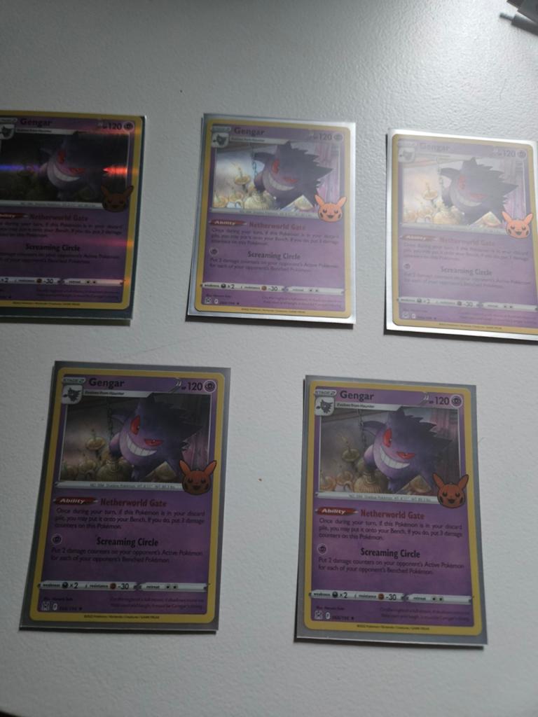 5 Gengar Halloween Editie Pokémon Kaarten - Zeer Goede Staat, Ophalen of Verzenden, Zo goed als nieuw, Meerdere kaarten