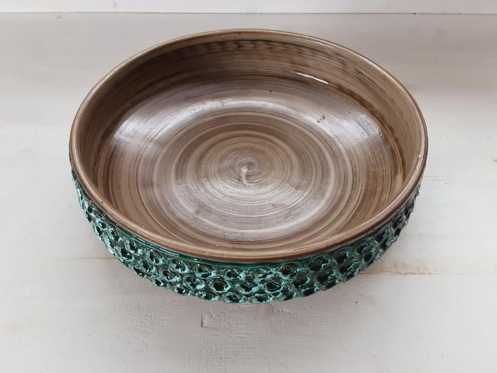 Unieke Deense Vintage Handgemaakte Keramische schaal, Antiek en Kunst, Antiek | Keramiek en Aardewerk, Ophalen