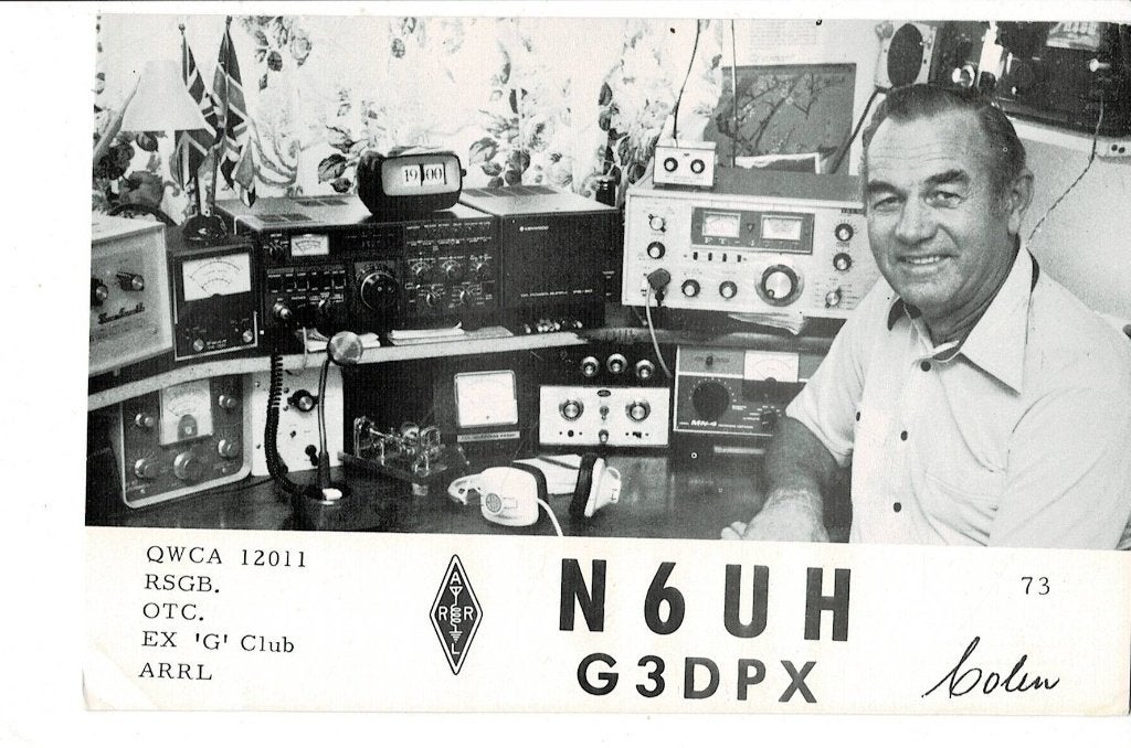 QSL kaart N6UH G3DPX Colin E. Pollard 1983, Ophalen of Verzenden, 1980 tot heden, Gelopen, Overige thema's