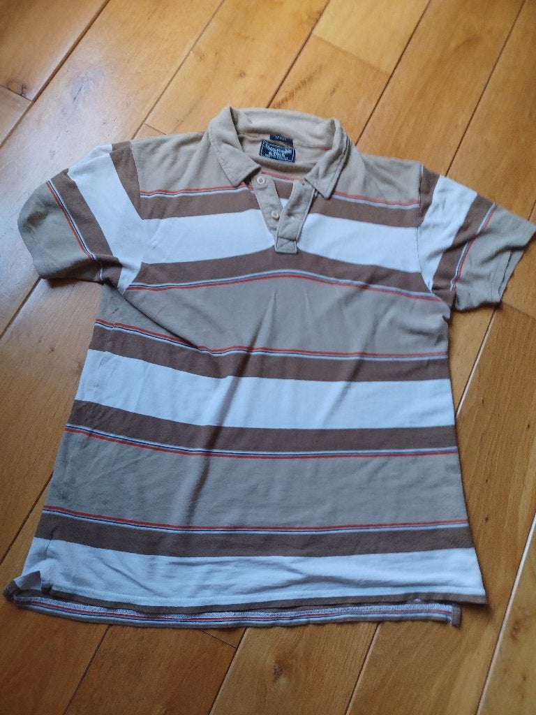 Abercrombie & Fitch muscle shirt maat L - zgan, Kleding | Heren, Polo's, Maat 52/54 (L), Bruin, Ophalen of Verzenden, Zo goed als nieuw