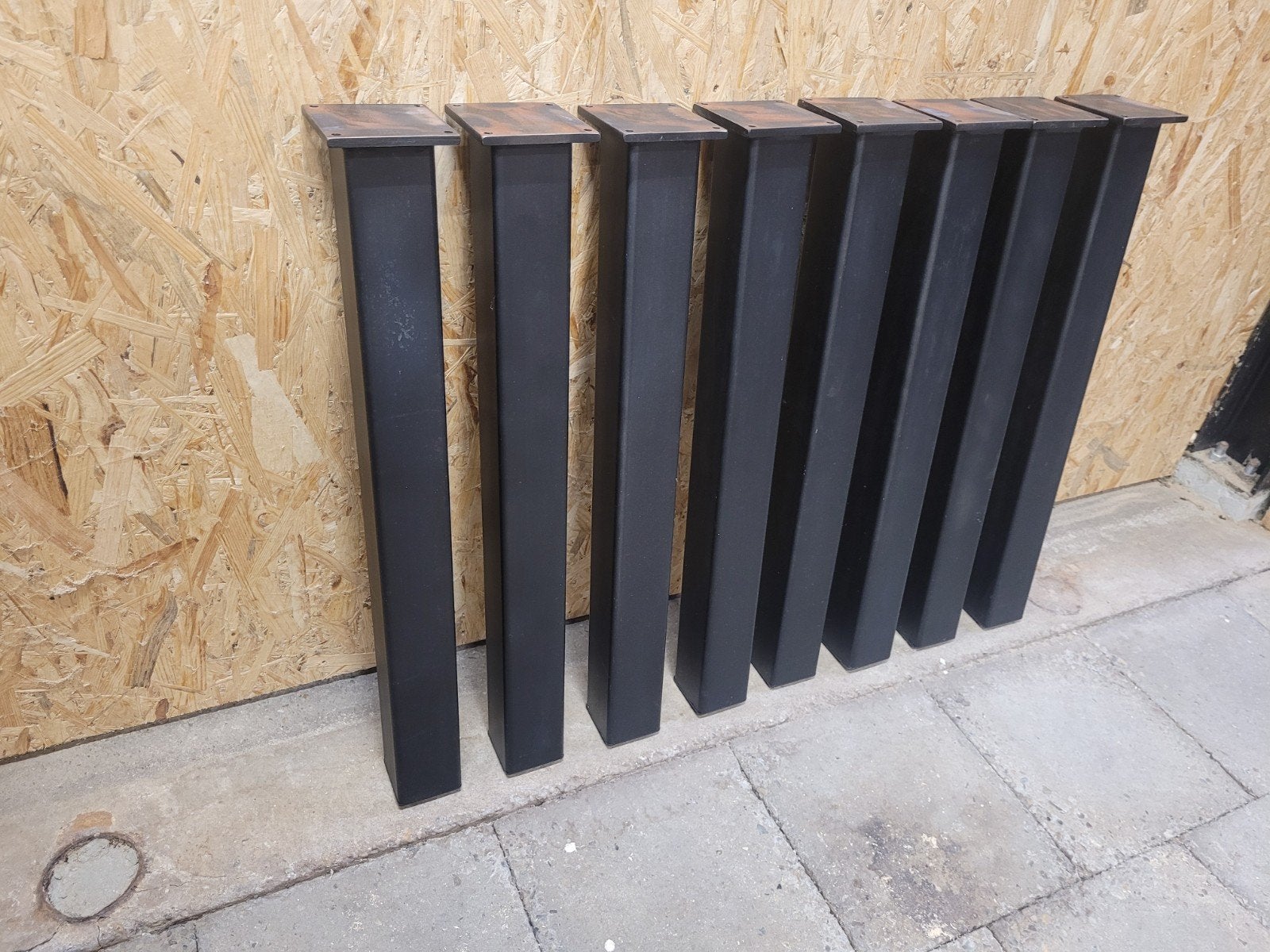 8x Tafelpoten 69 cm hoog, koker 70x70x3 mm zwart, Ophalen, Tafelpoot, 50 tot 100 cm, Nieuw