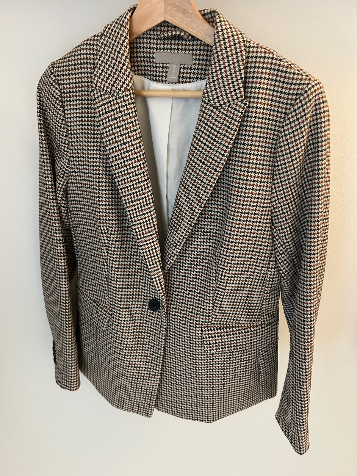 H&M Jasje - Zwart, Wit, Bruin Pied-de-poule - Maat 40, Kleding | Dames, Jasjes, Kostuums en Pakken, Maat 38/40 (M), Zwart, Ophalen of Verzenden