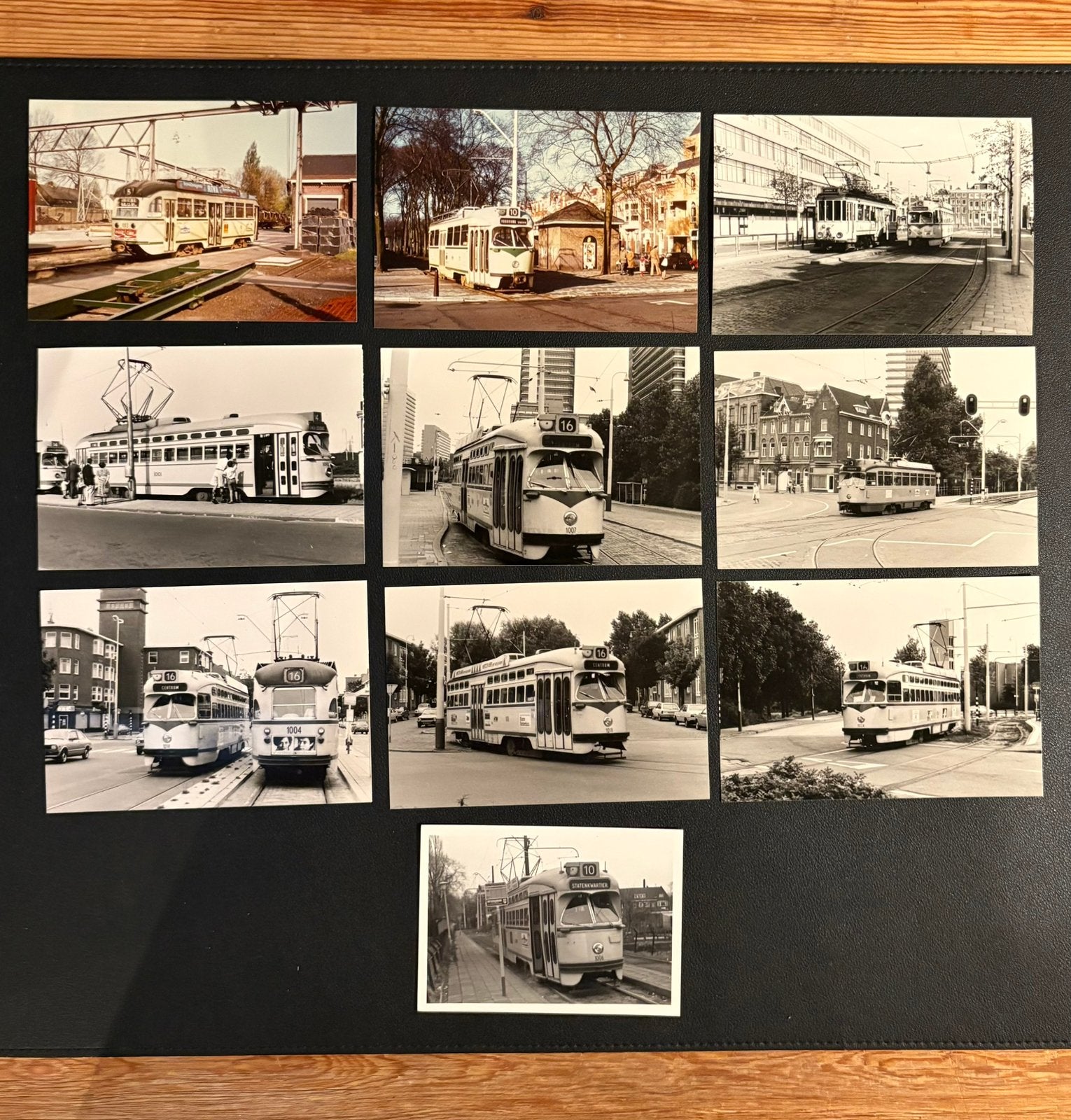 10 foto’s PCC-trams HTM (jaren 70) (3), Ophalen of Verzenden, Zo goed als nieuw, Trein, Kaart of Prent