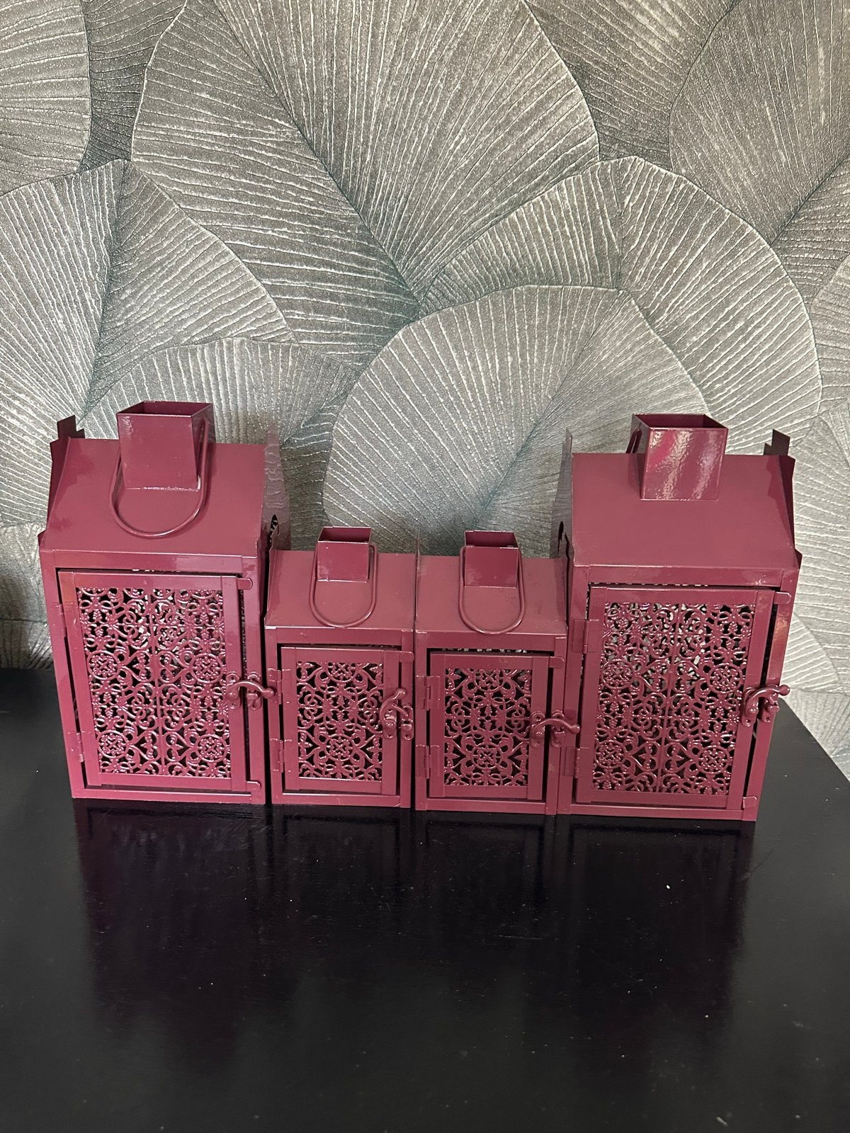 Set van 4 Living lantaarns - Bordeauxrood, Ophalen of Verzenden, Nieuw